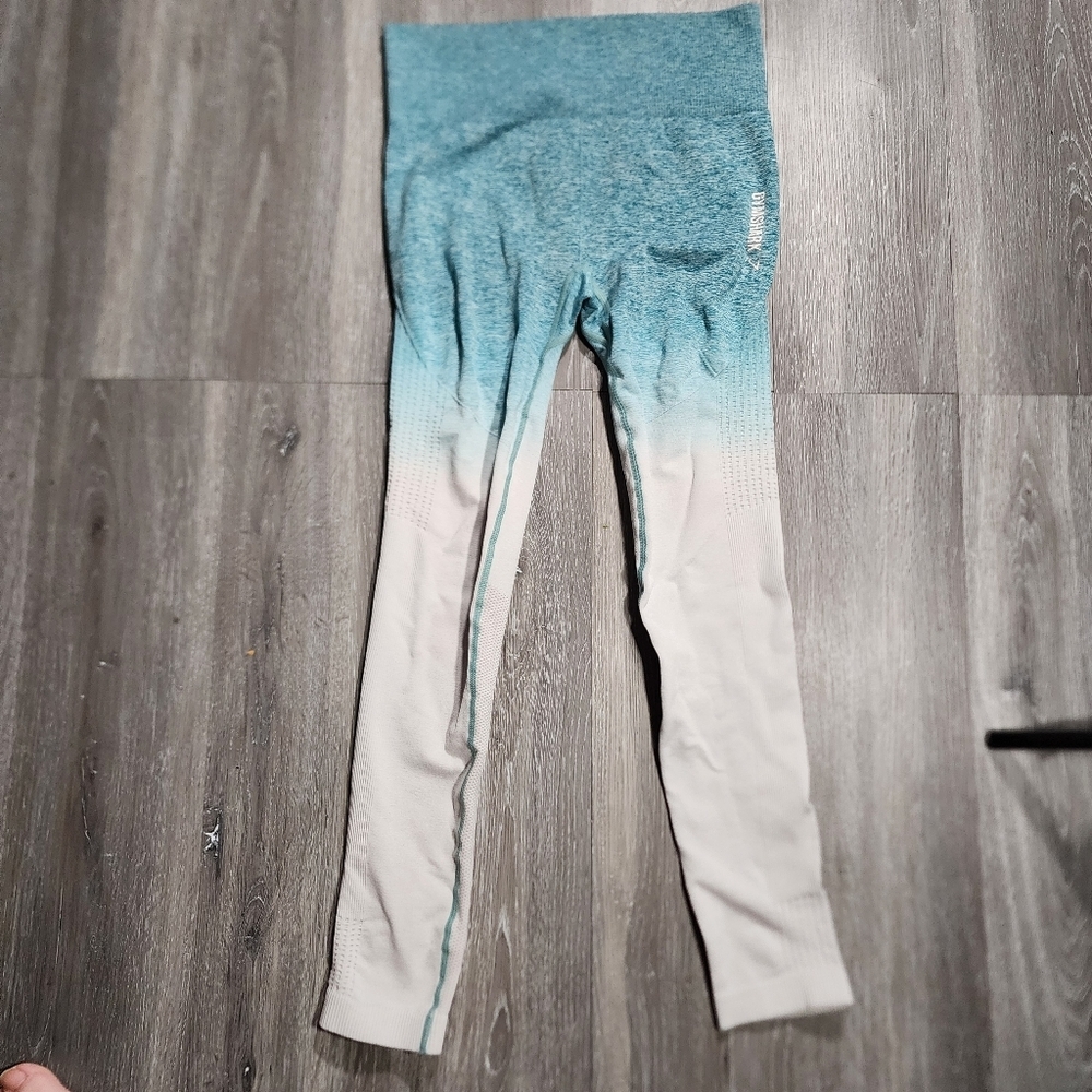 Gymshark Ombre Leggings - White & Blue Small